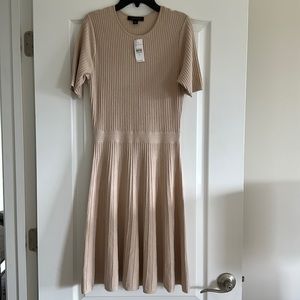 Ann Taylor Ribbed Flare Midi Sweater Dress, size XS